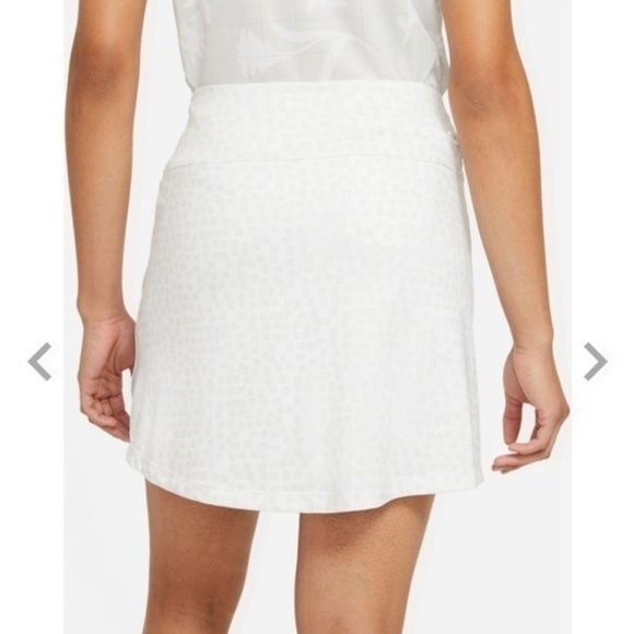 Nike Dri-Fit 17” Golf Skirt UV Grid Print Tennis Skort White Athletic Preppy XS - Picture 3 of 15